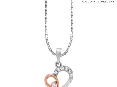 TOMEI Love Is Beautiful Collection Diamond Pendant Set, White+Rose Gold 585 Fashion