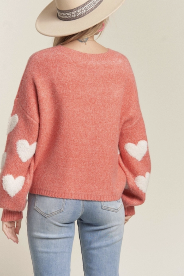 Lovely Heart Sweater - Red Discount