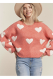 Lovely Heart Sweater - Red Discount